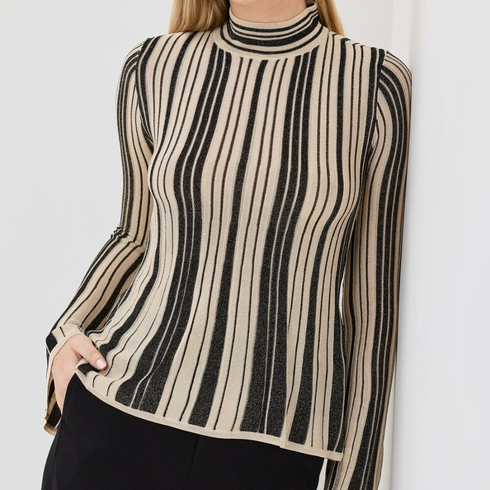 Zimmerman Illustration Mouline Metallic Stripe Knit Top Size XS NWOT